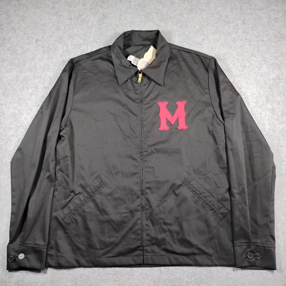 Ebbets Field Flannels Mission Reds Jacket Mens XL Black Windbreaker Made in USA
